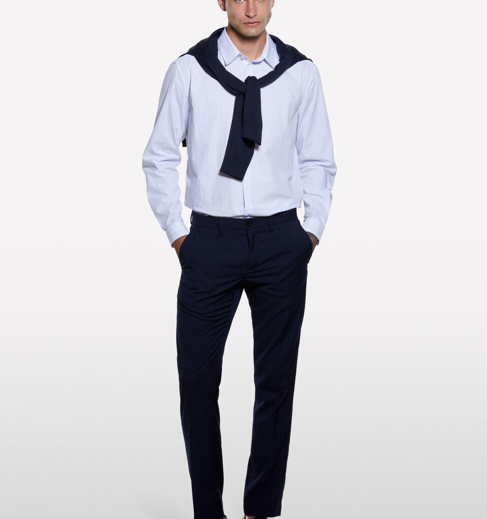 Camicia tinto filo  - camicie regular da uomo - Azzurro | Sisley image number 1